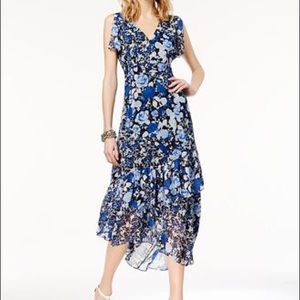 INC NWT Blue Dress Asymmetrical Size 8 Printed
